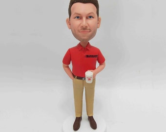 Customized personalized bobble head doll, creative bobble head doll for colleagues, boss, office gifts, brother gifts,special christmas gift