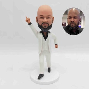 Custom Bobblehead Gifts For African American, Personalized Bobble Head Anniversary Gifts For Swarthy Black Man, Birthday Gift For Him / boss
