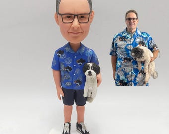 Bobblehead personalizzato con cane da foto, statuetta personalizzata per amanti dei cani, regalo per il proprietario di un animale domestico