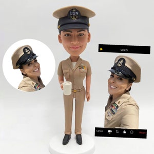 Custom Soldier Bobbleheads Personalized Army Bobbleheads Handmade Military Figurines Based on Your Pictures, Gift for Your Army Girl Friends