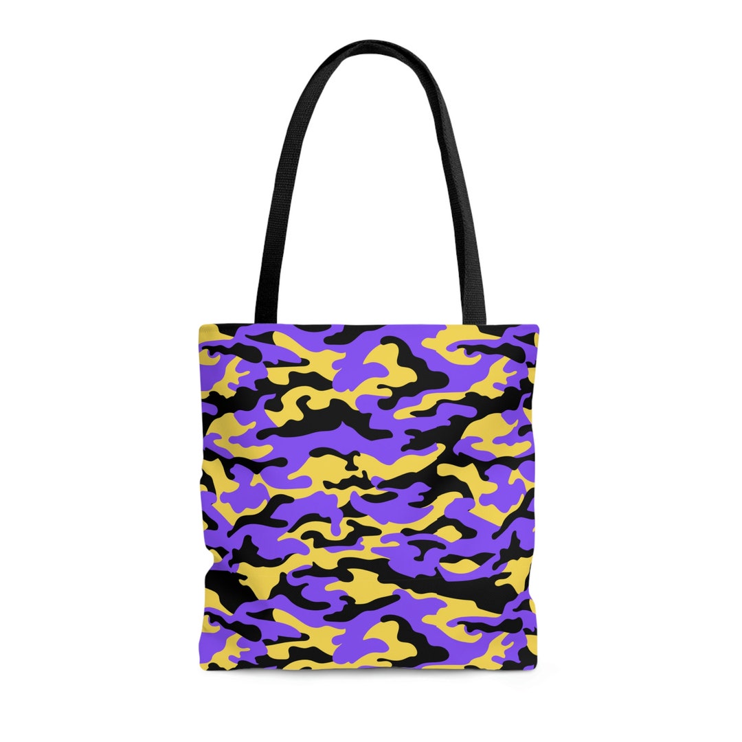 FREE SHIPPING Camouflage Tote Bag Purple Yellow Black Bag for Mom Tote