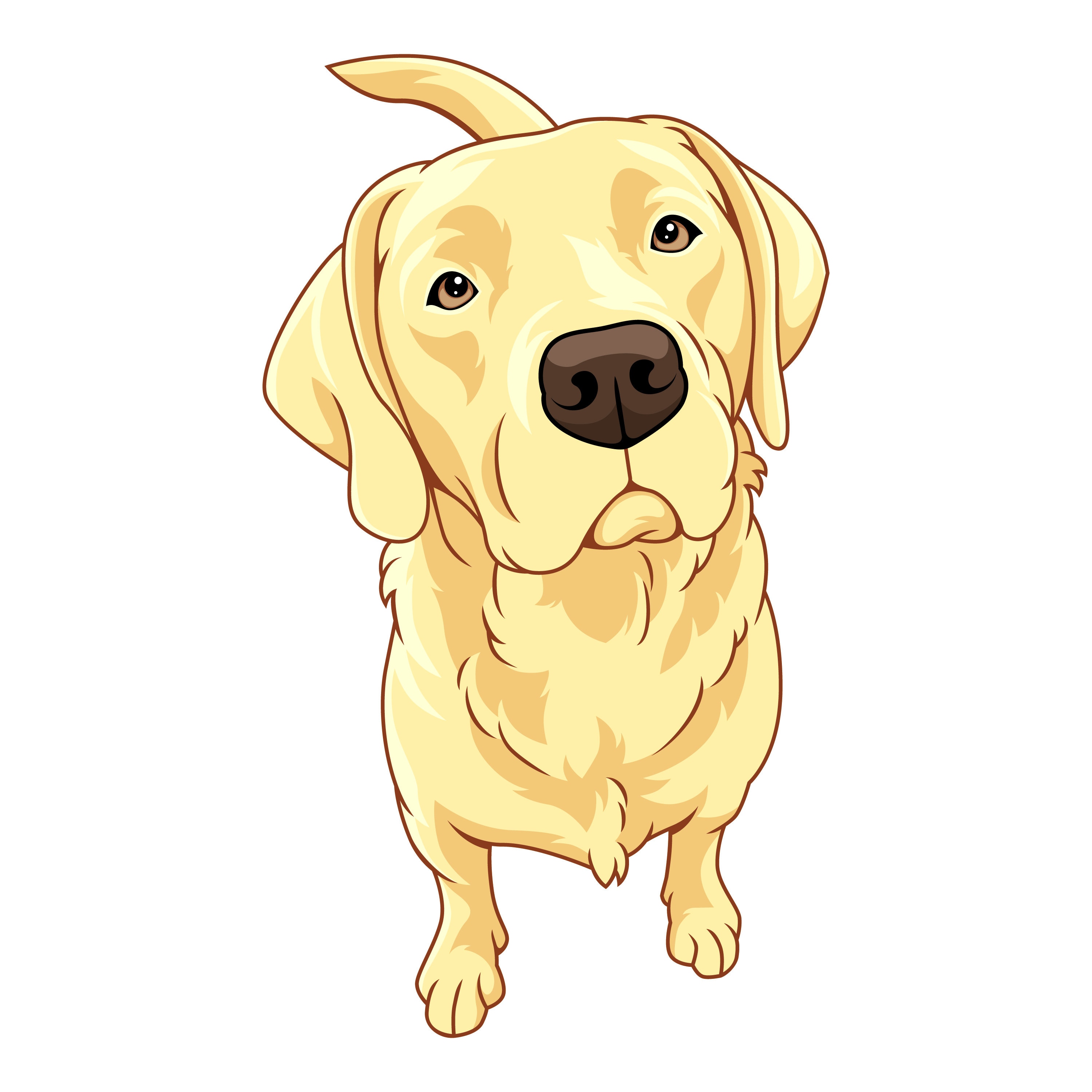 Yellow Lab Dog Digital File Cartoon Clip Art SVG PNG JPG Etsy
