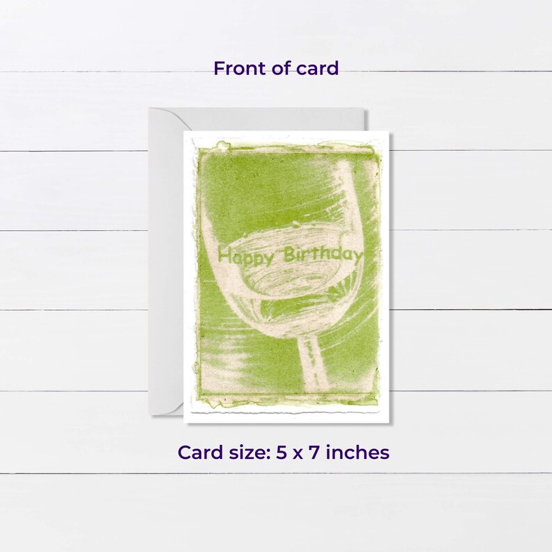 Birthday card for wine lovers. Pack of 10 cards made from image 2