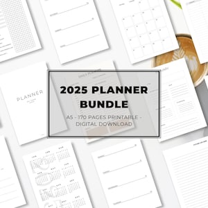 Weekly Planner 2025 printable a5, Planner 2025 A5 Download, A5 Planner 2025, Monthly Planner 2025, 2025 calendar a5, Planner Bundle 2025