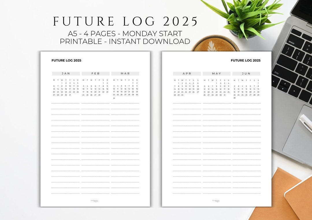 A5 Future Log 2025, A5 Planner Inserts Printable, A5 Yearly Overview ...
