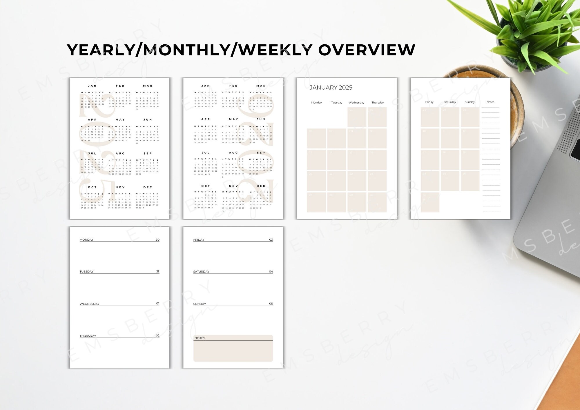 Weekly Planner 2025 Printable A5, Planner 2025 A5 Download, A5 Planner ...