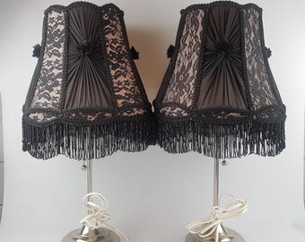 Set of 2 Retro Handmade Victorian LAMP SHADES Table Lamp 19th century style