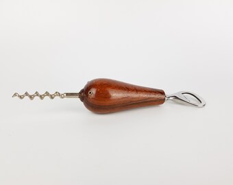 Vintage Teak Corkscrew Narwhal - 1960s Mid Century Modern Home Accessoires