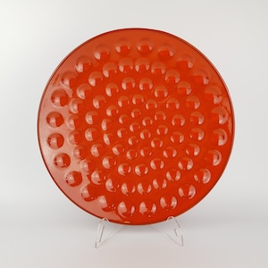 Vintage MELITTA KERAMIK Orange Bowl or Wall Plate With Dots Decor West German Pottery 1970s