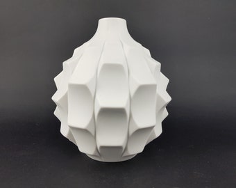 ヴィンテージ HUTSCHENREUTHER グリーンブラウン 花瓶 西ドイツ陶器