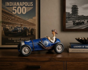 Vintage Guillermo FORCHINO  "The Blue Hurricane"  Polyresin Limited Edition Collector Car Figurine Comic Art 2004 Veronese no. 04021