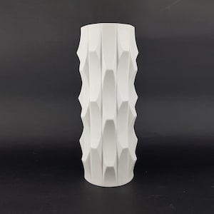 Vintage HUTSCHENREUTHER PORZELLAN Archais Biscuit Porcelain Op Art Style Vase by Heinrich Fuchs  1960s