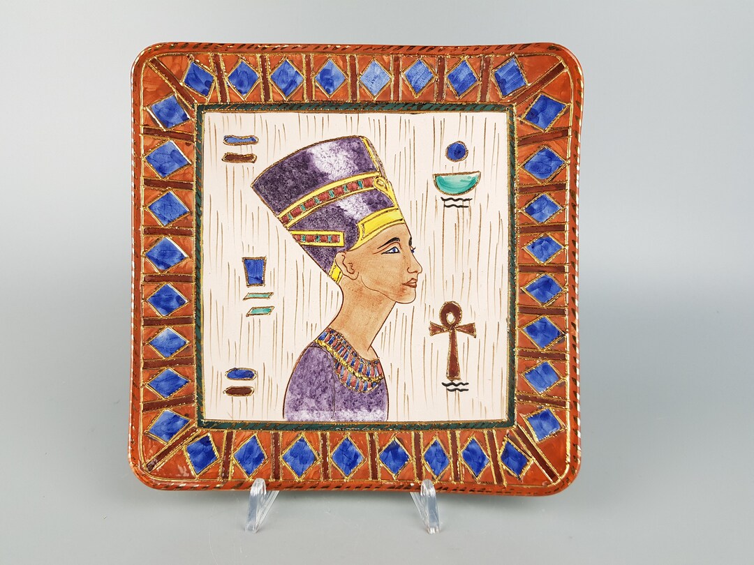 Vintage ARS DERUTA Ceramic Wall Plate Plaque With Egyptian Nefertete ...