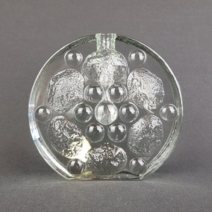 Vintage WALTHER SOHNE Solifleur Transparent Glass Vase With Bubbles Decor West Germany 1960s 1970s
