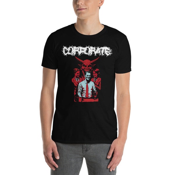 Metal Band Shirt "Corporate" Happy Hour Shirt | Satan Shirt | Occult Shirt | Devil Shirt | Horror Shirt | Baphomet Shirt