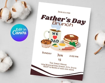 Vatertagseinladung, Vatertags-Brunch, Vatertag, Vatertagskarte, Vatertagsparty, Vatereinladung, bearbeitbarer sofortiger Download