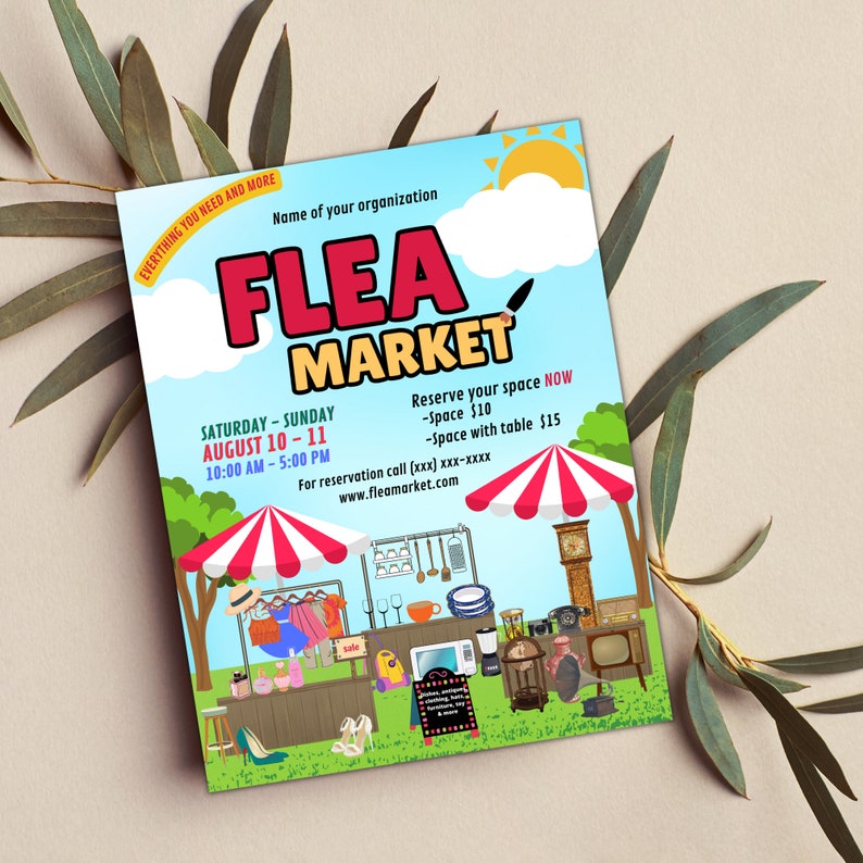 Flea Market Flyer Community Event Printable Editable Event Flyer