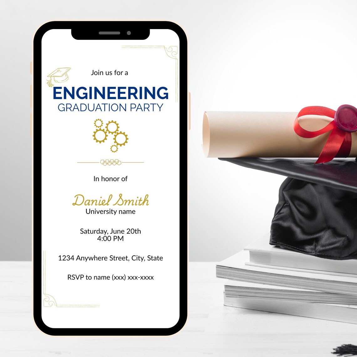 Engineering Graduation Party Invitation, College Grad Invite, New ...
