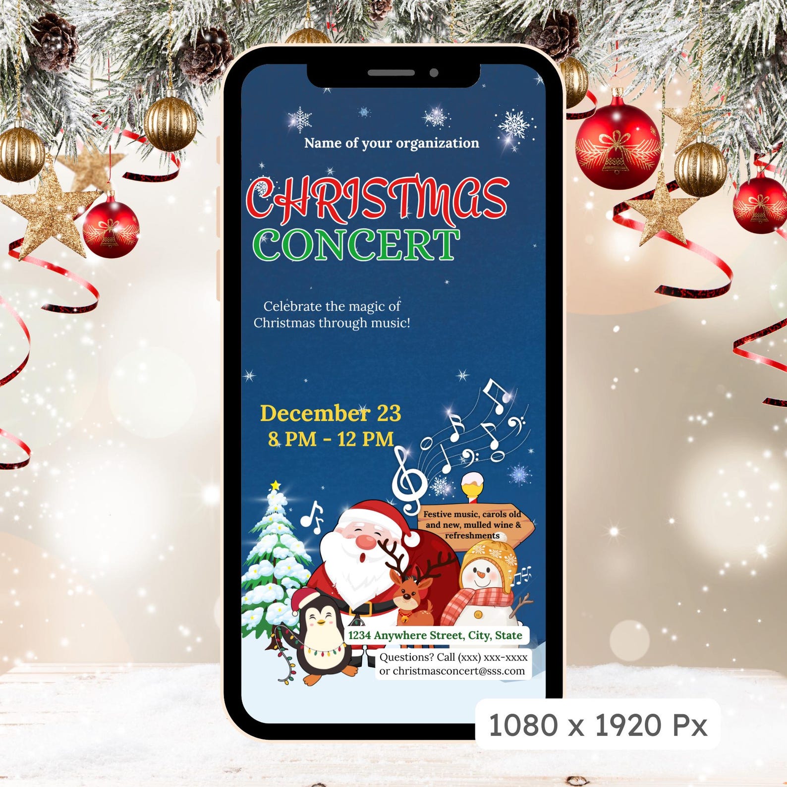 Christmas Concert Flyer, Recital Invitation, Church School Event ...