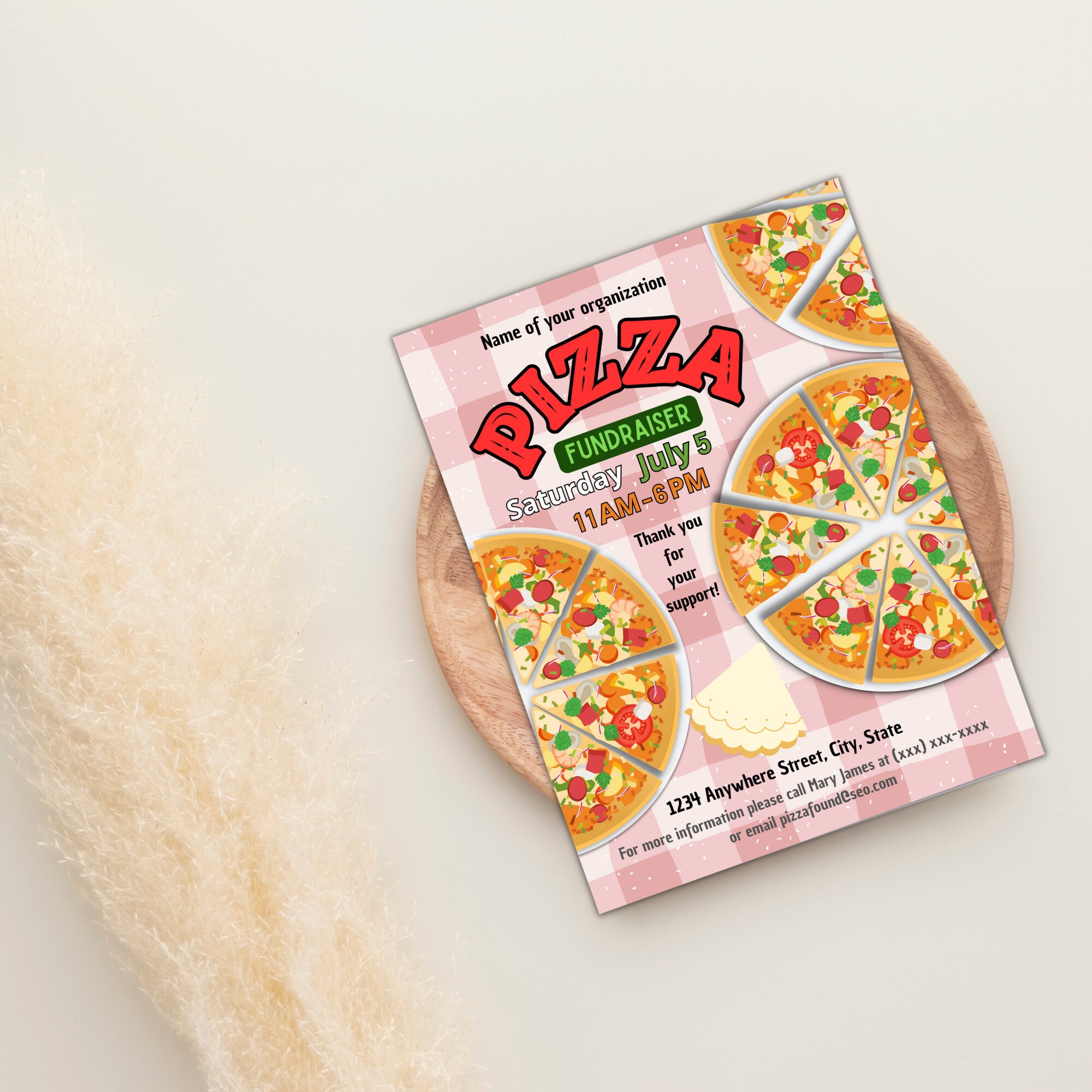 Pizza Fundraiser Flyer Fundraising Plant Template Benefit Fundraiser ...