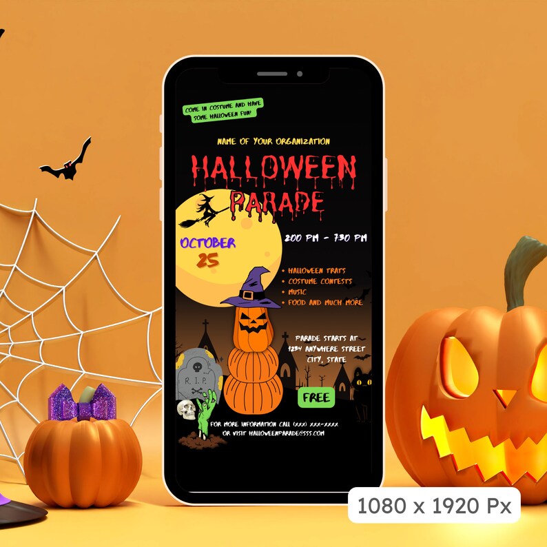 Halloween Parade Flyer, Trick or Treat, Community Event, Spook Alley ...