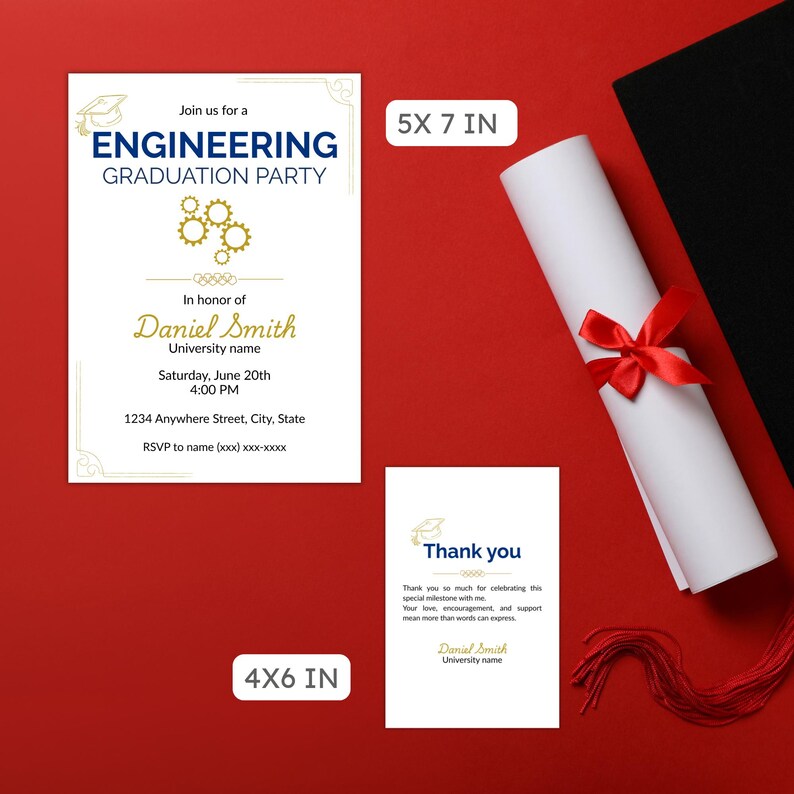 Engineering Graduation Party Invitation, College Grad Invite, New ...