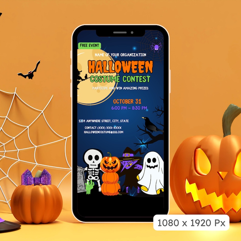 Halloween Costume Contest Flyer, Party Invitation, School Pto Pta, Kids ...