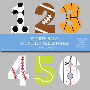 Jalons mensuels de bébé - SPORTS. Étapes mensuelles du bébé garçon. Jalons sportifs de bébé.