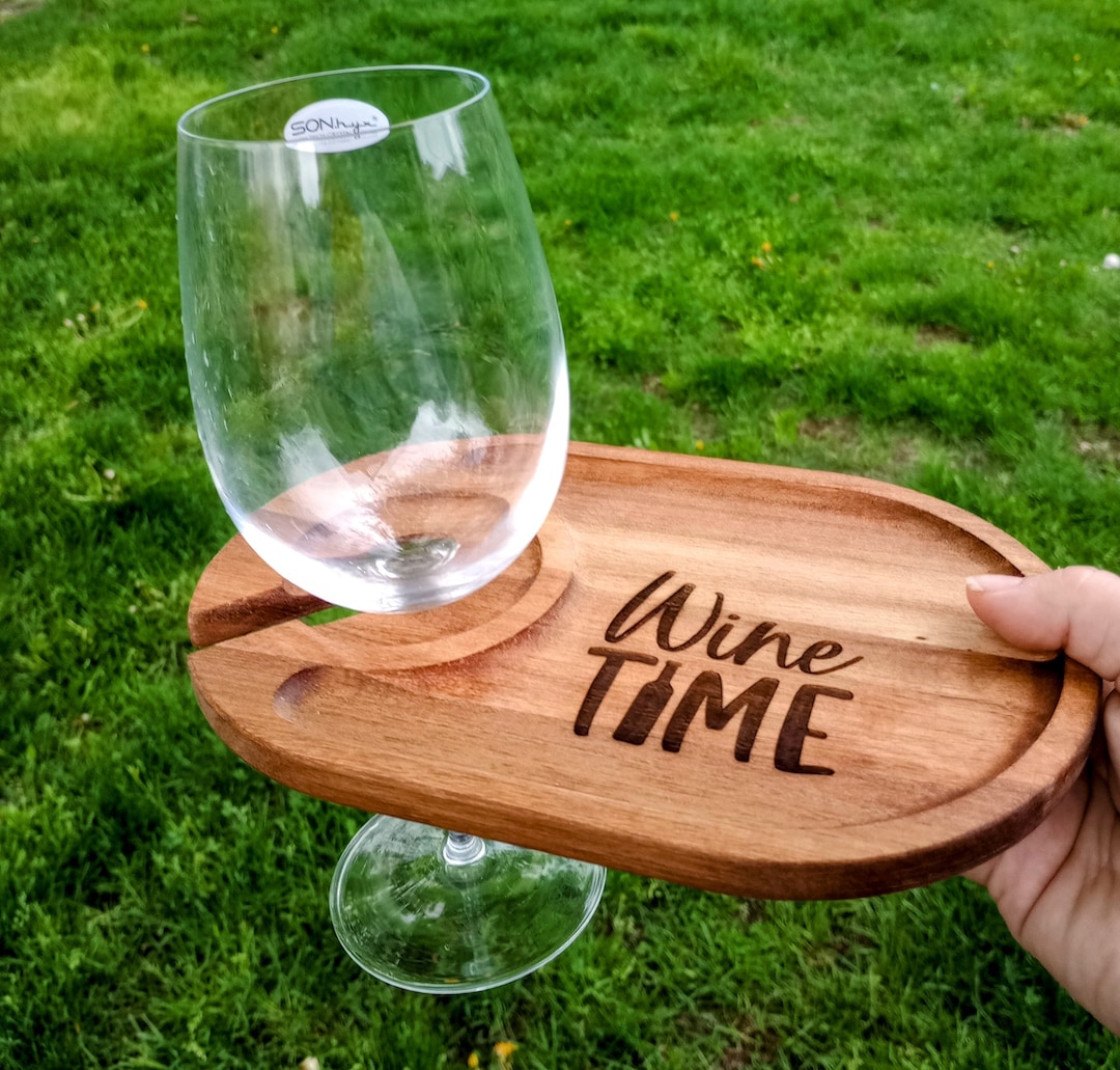 Wine Appetizer Plates, Cocktail Plate With Glass Holder, Cheese Board