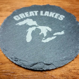 Michigan Great Lakes slate coasters | house warming | mother&#39;s day| Wedding Gift | summer