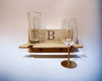 Handmade Wall Mounted Double Wine and Beer Holder| Customizable| Indoor/Outdoor Use