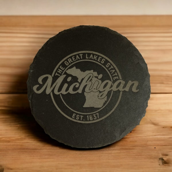 Michigan slate coasters | house warming | mother's day| Wedding Gift | summer