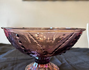 1960s Le Smith Amethyst Glass Pedestal Compote