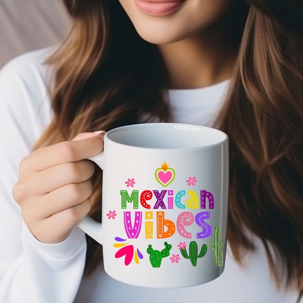 Vibras mexicanas mug, taza de vibras altas, café y chisme con una buena vibra mexicana, mexican vibes coffee mug, coffee mug , café y chisme