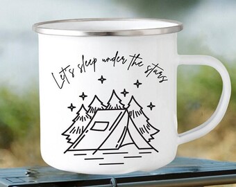 Camping mug, let's sleep under the stars, cute camping mug, camping vibes,camping under stars, wonderful camping mug,coffee,hiking mug