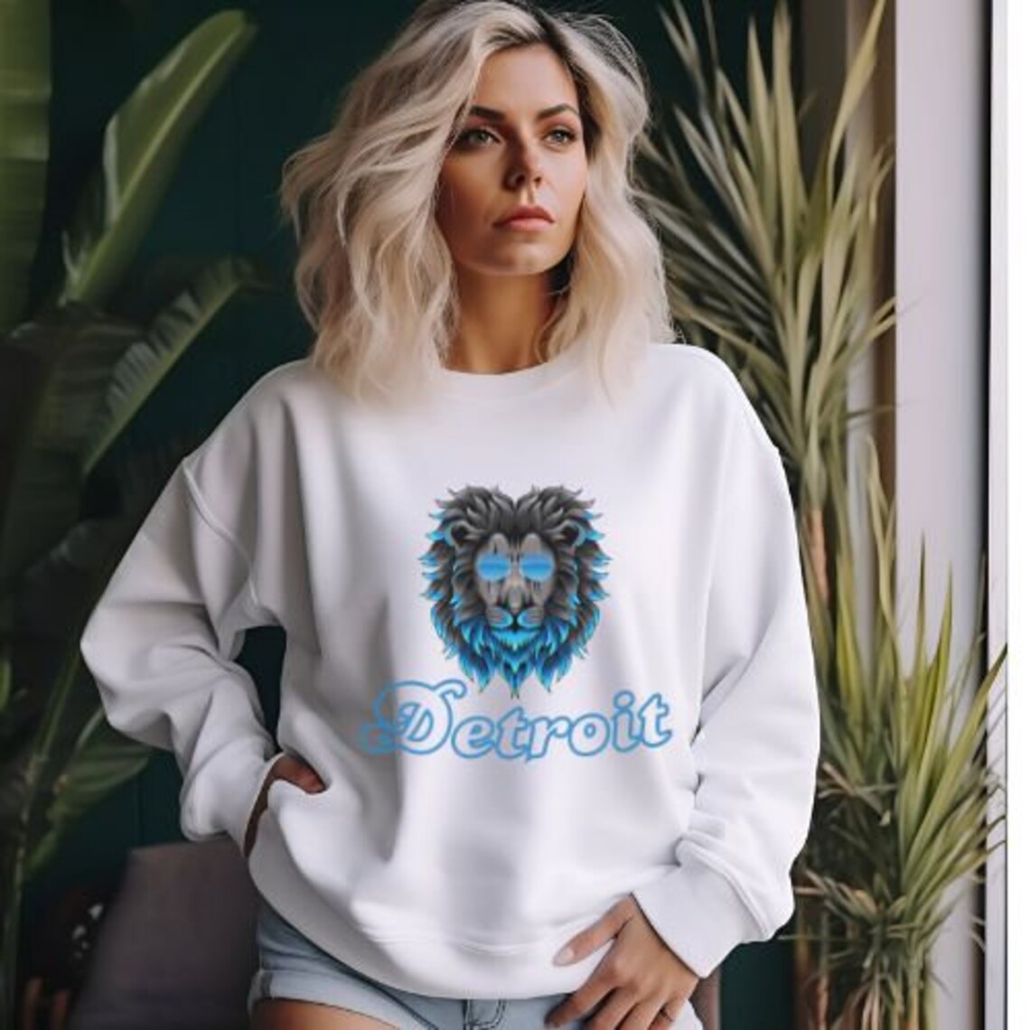 Sweat-shirt College Américain Detroit - Typographie Michigan - Coupe Classique