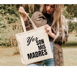 SIM sacola filho mis madres, presente latina, presente para ela, presente de aniversário, sacola para aprender espanhol, sacola latina, sacola fofa