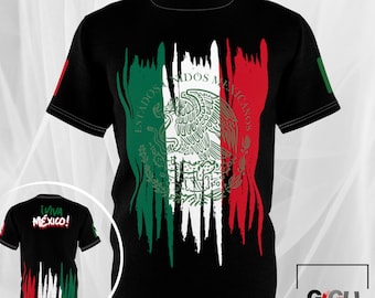 Camiseta Viva México: Camiseta de punto de microfibra con la bandera mexicana