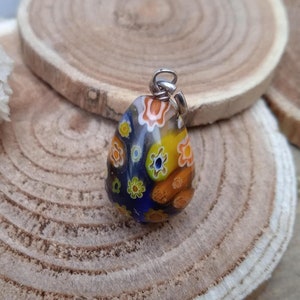 Millefiori - Vintage pendant -  Glass medal - Christian accessory