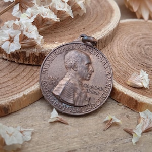 Antique pendant Pope Pius XII - religious Saints Peter and Paul Medal - Catholic jewelllery - Christian accessory