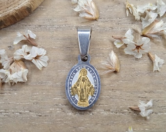 Antique Miraculous Medal - Religious Pendant Blessed Virgin Mary ...