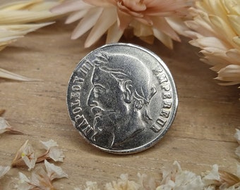 1866 年フランス 1 フラン銀貨 - ナポレオン 3 世アンティーク