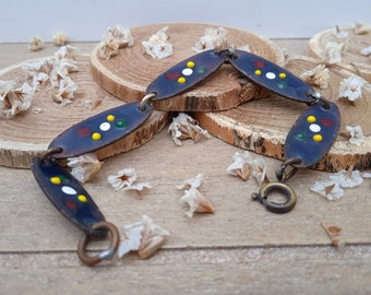 Pulsera antigua de cobre y esmalte - Joyería para niños