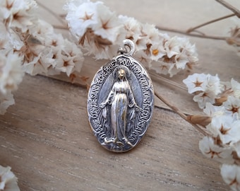 Religious Pendant Blessed Virgin Mary - Antique Miraculous Medal ...