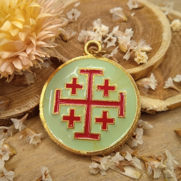 Jerusalem Cross medal - Large pendant - Christian accessory