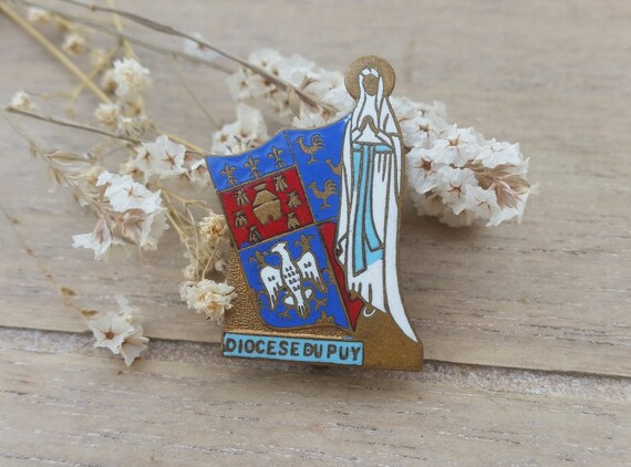 Antique French Religious Brooch - Diocese of Puy en Velay