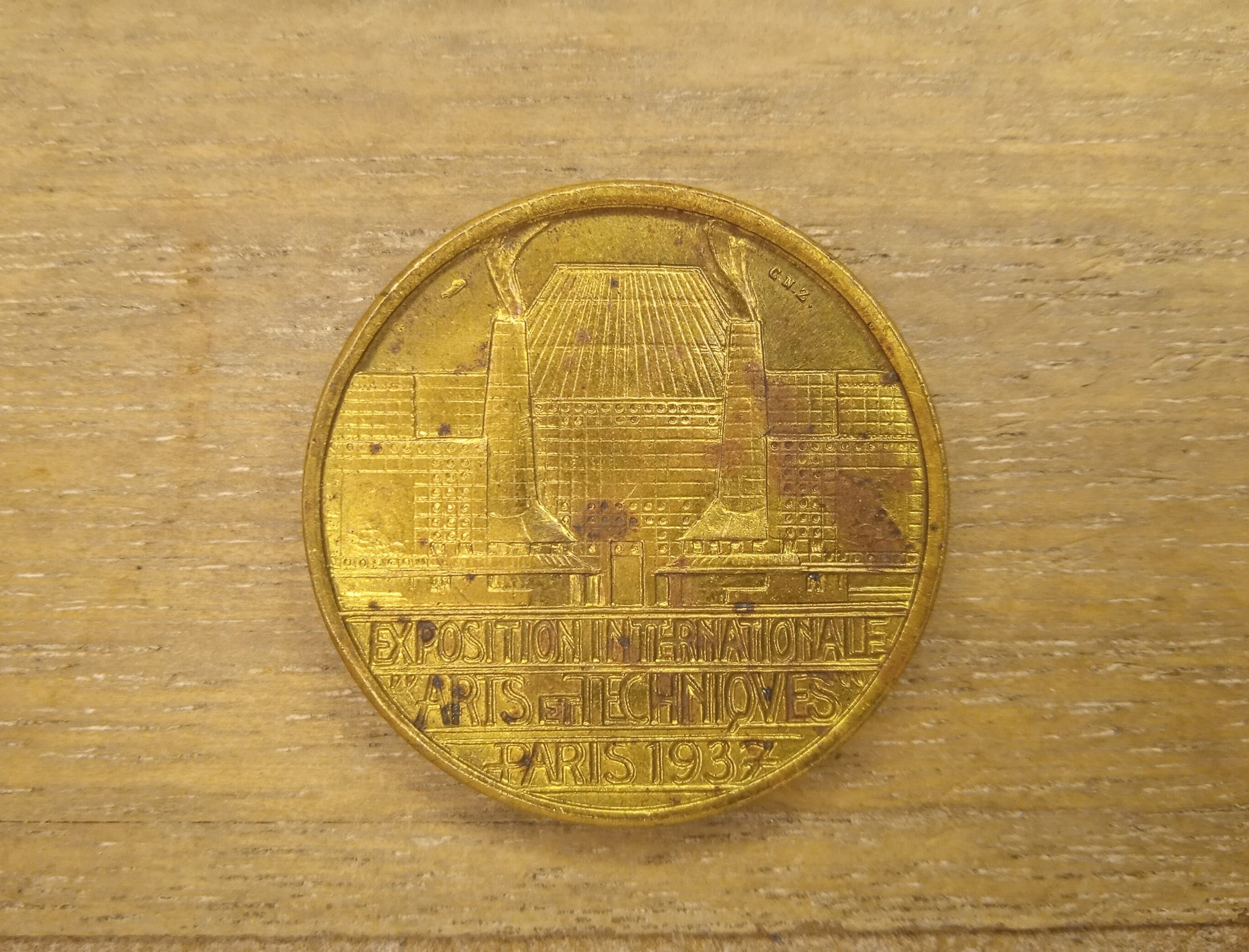 1937年パリ万国博覧会記念コイン - 芸術と技術 - ガラス工芸メダル