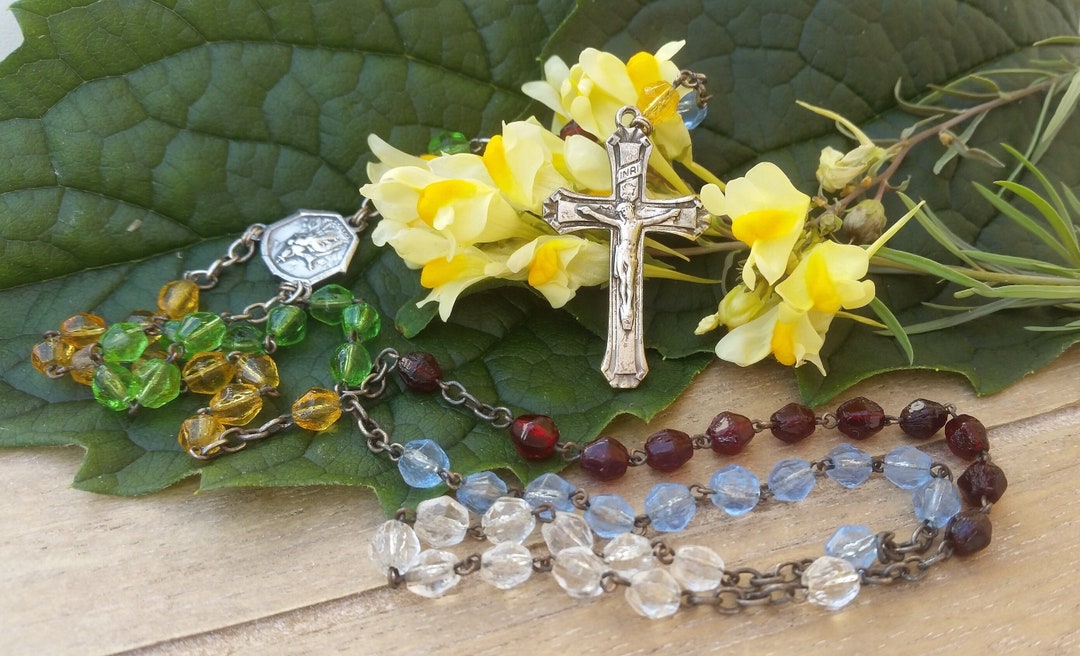 Christian Prayer Beads Jesus Christ Rosary Multicolored Etsy