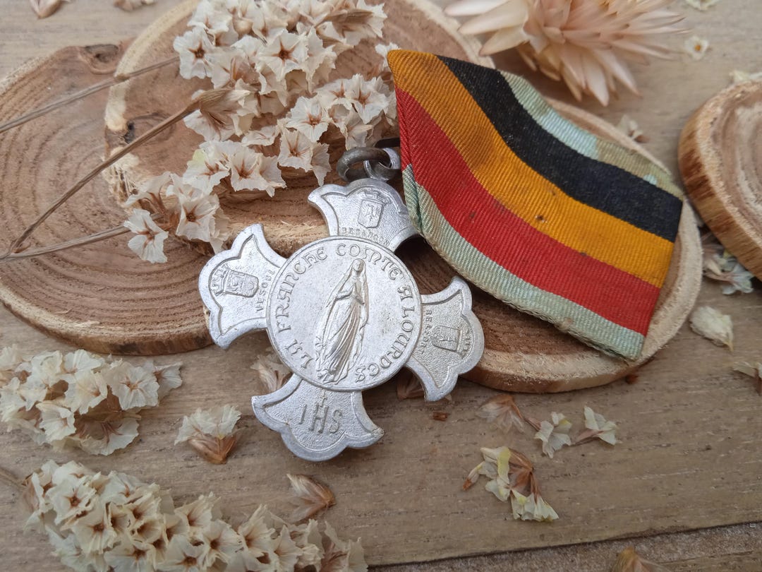 Antique Religious Notre Dame De Lourdes Brooch Pin - Our Lady of ...