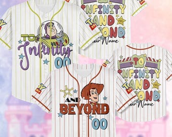 Camiseta de béisbol a juego de Buzz y Woody, camiseta de "Hasta el infinito y más allá", camiseta de Toy Story para niños de Disney, camiseta de Toy Story de Disney, camiseta infantil de Disney